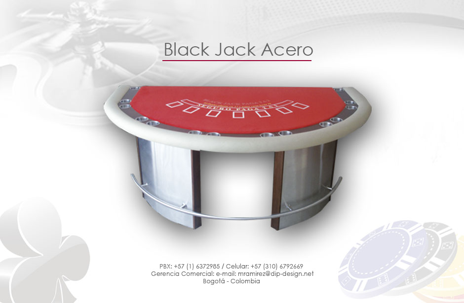 Mesa para casino Black Jack Acero