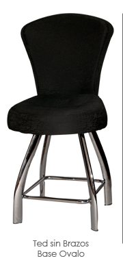 Silla para casino Ted sin Brazos Base Plato Cromada